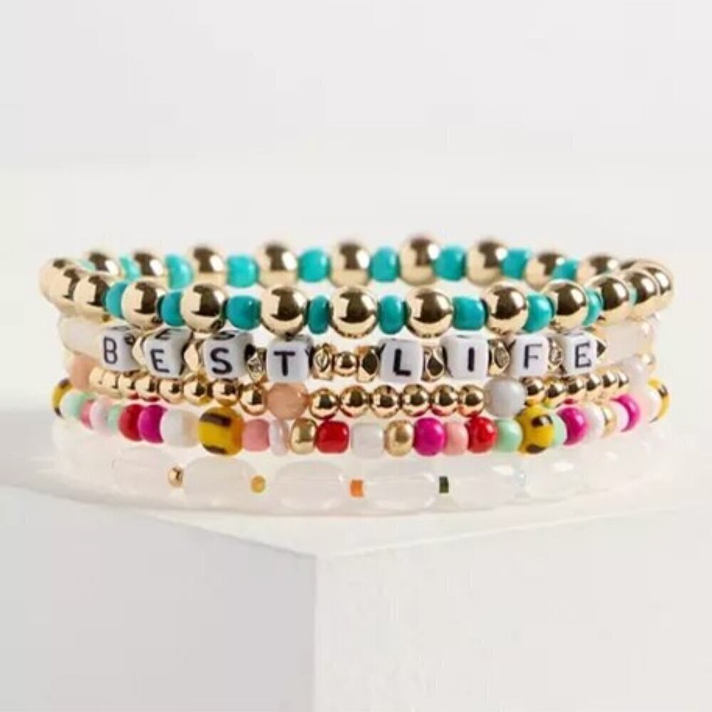 Torrid - Best Life Friendship Bracelet in Gold and Multi Colours​​​​​​​